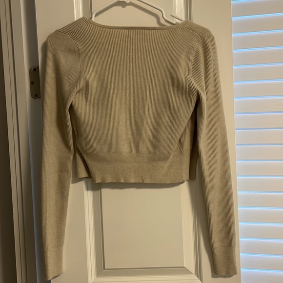 Bershka knitted cardigan + cami set in taupe - Picture 5 of 9